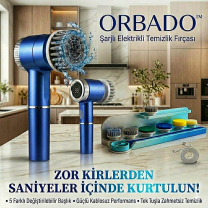 ORBADO™ 5'i 1 Arada Elektrikli Döner Temizlik Fırçası (Şarjlı & Su Geçirmez)